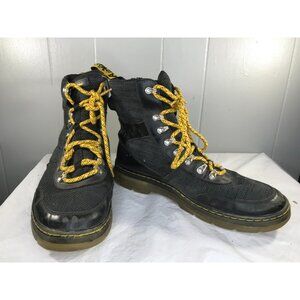 Dr. Doc Martens Combs Tech Combat Boots Mens Sz 12 Black Leather Airwair Preppy